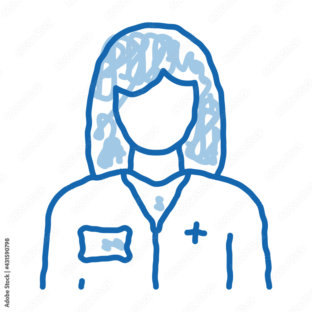 woman doctor doodle icon hand drawn illustration woman doctor doodle icon hand drawn illustration
