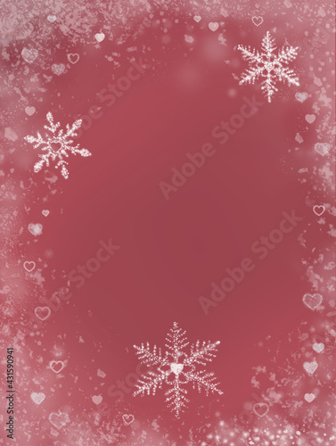 red christmas background frame - snowflakes icy 