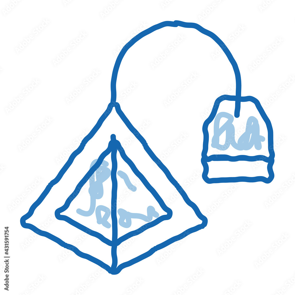 tea bag pyramids doodle icon hand drawn illustration tea bag pyramids doodle icon hand drawn illustration