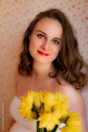 White young woman closeup portrait