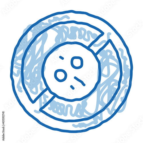 dermatitis prohibition doodle icon hand drawn illustration