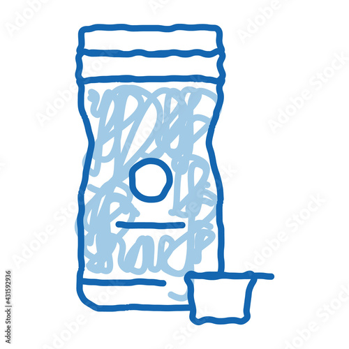 store cream doodle icon hand drawn illustration