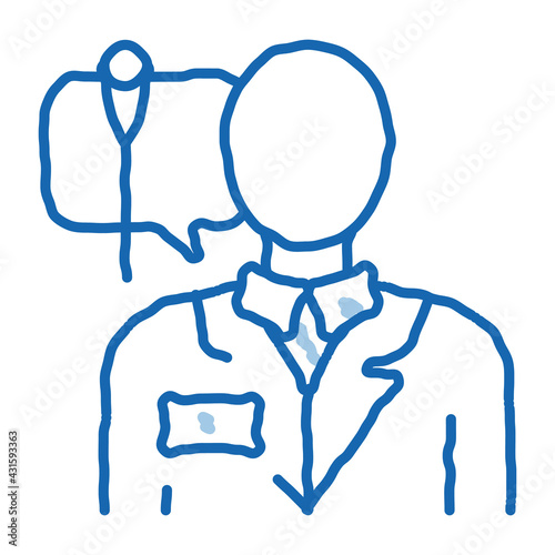 doctor acupuncture specialist doodle icon hand drawn illustration