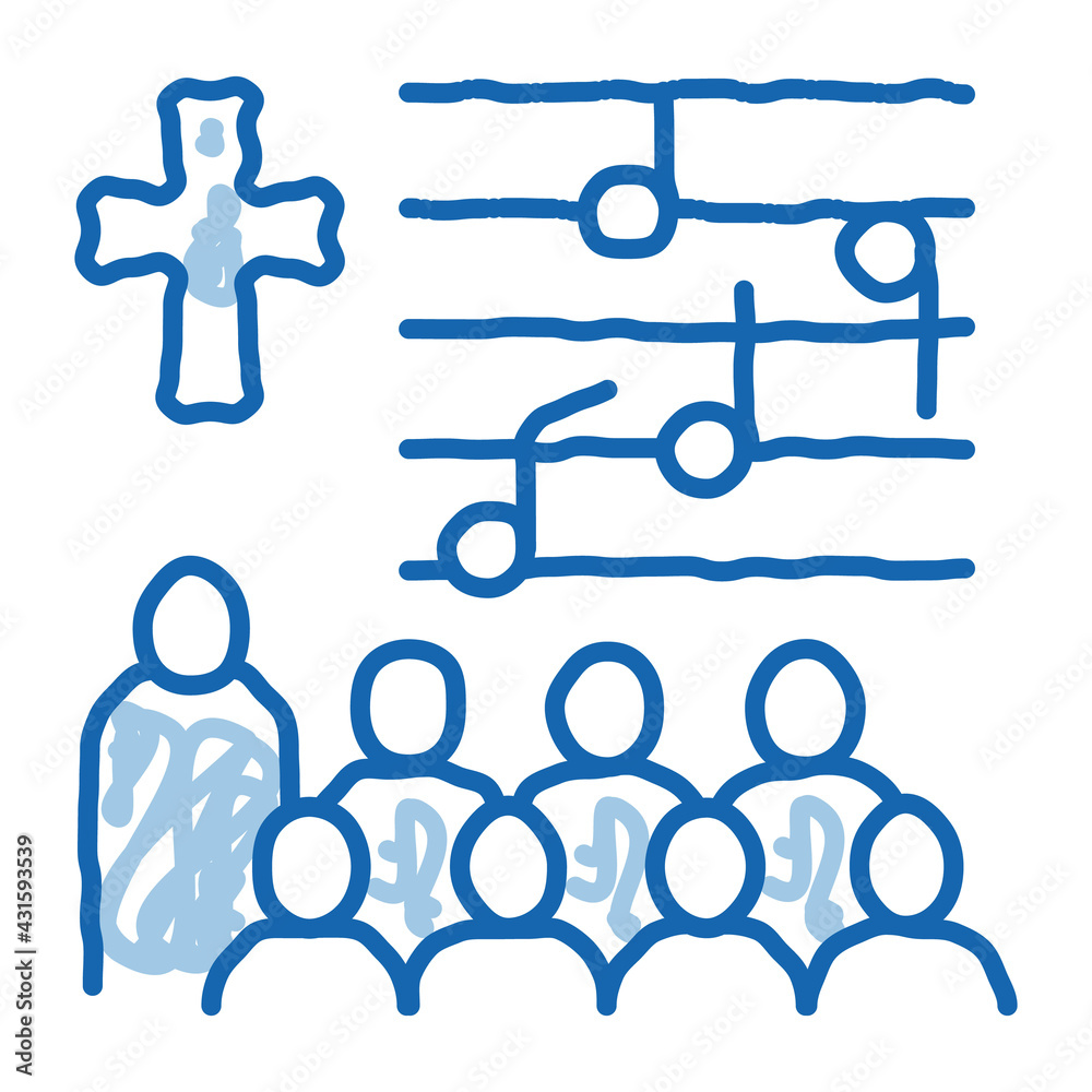 church choir doodle icon hand drawn illustration church choir doodle icon hand drawn illustration