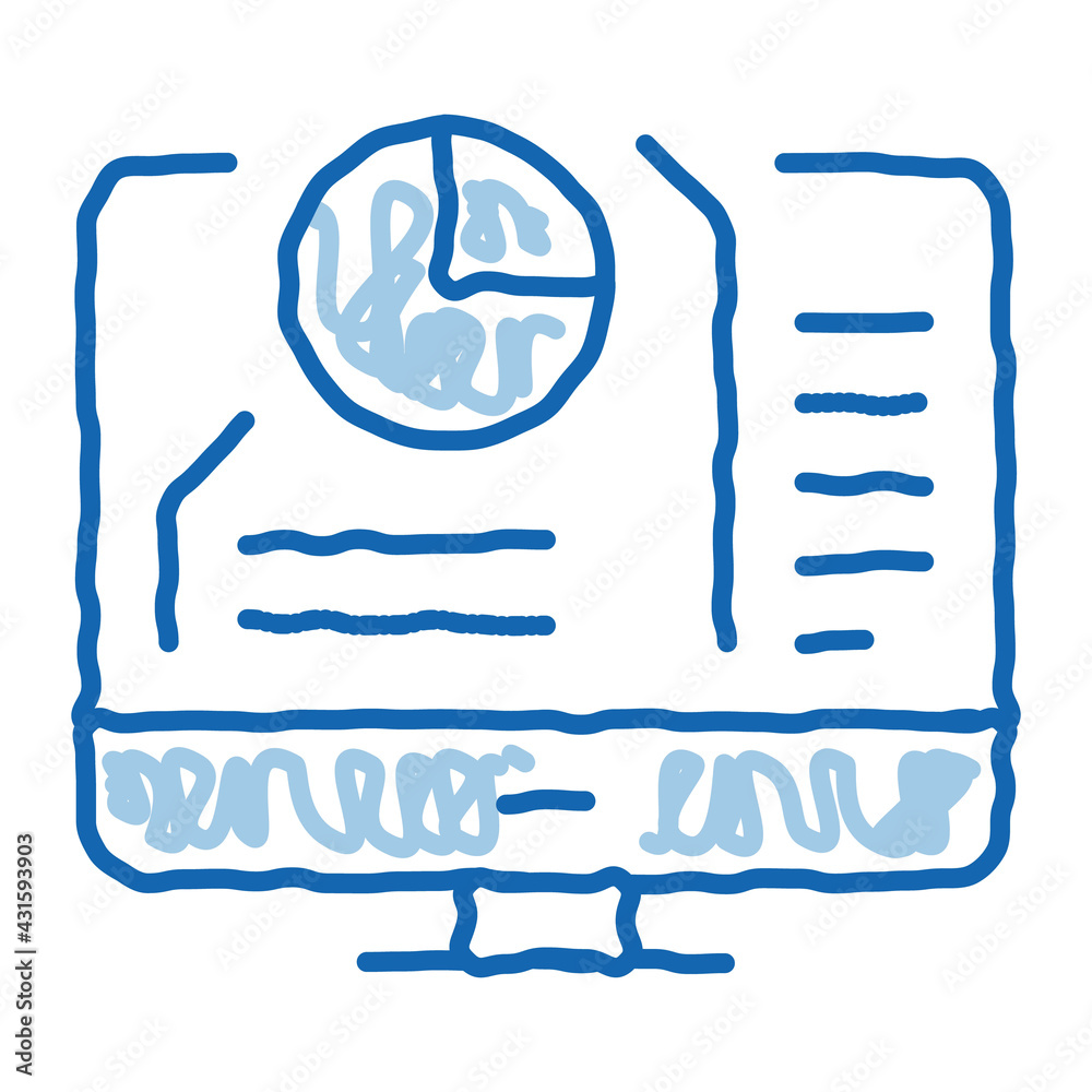pie chart in computer doodle icon hand drawn illustration pie chart in computer doodle icon hand drawn illustration
