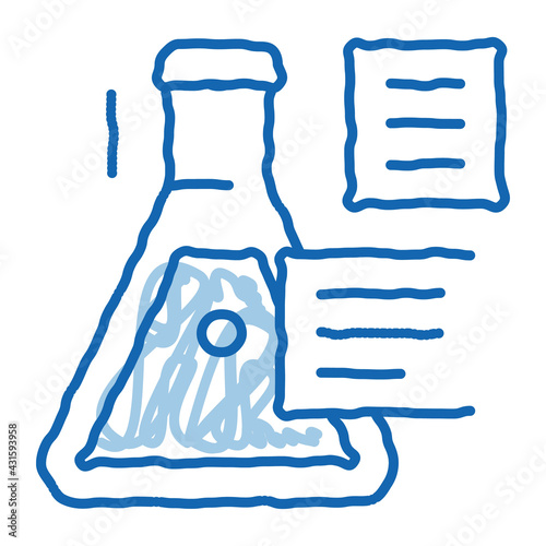 in vitro gas study doodle icon hand drawn illustration