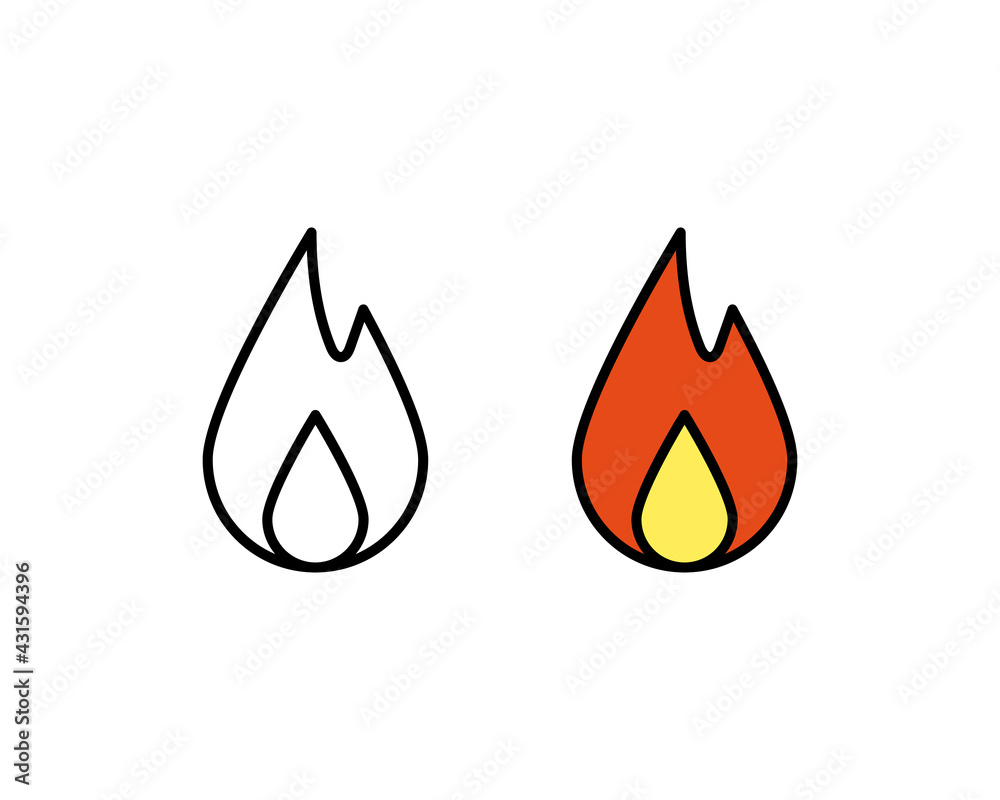 Fire Icon in trendy flat style isolated on white background, for your web site design, app, logo, UI. Vector illustration, EPS10. Fire Icon in trendy flat style isolated on white background, for your web site design, app, logo, UI. Vector illustration, EPS10.