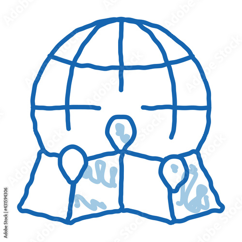 landscape ecology science doodle icon hand drawn illustration