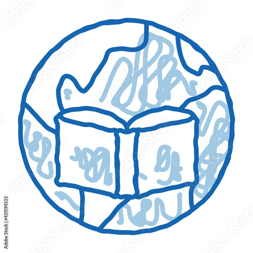 paleogeography science doodle icon hand drawn illustration