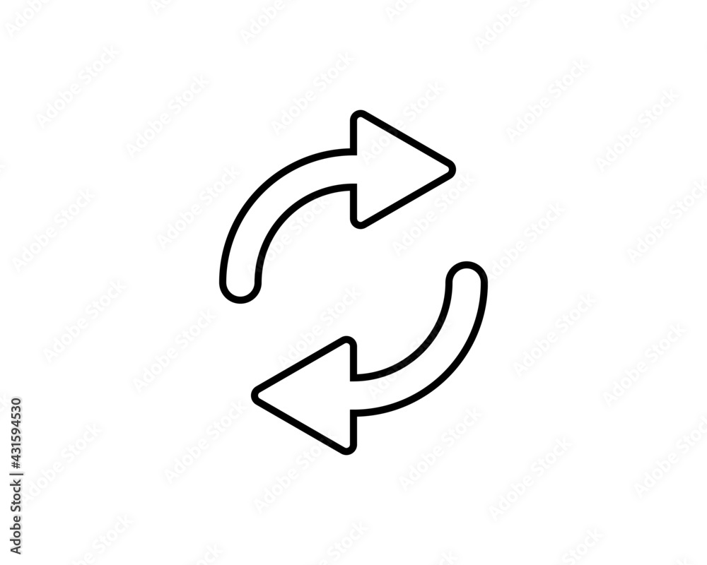 double reverse arrow, replace icon, exchange linear sign on white background - editable vector illustration eps10 double reverse arrow, replace icon, exchange linear sign on white background - editable vector illustration eps10