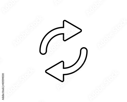double reverse arrow, replace icon, exchange linear sign on white background - editable vector illustration eps10