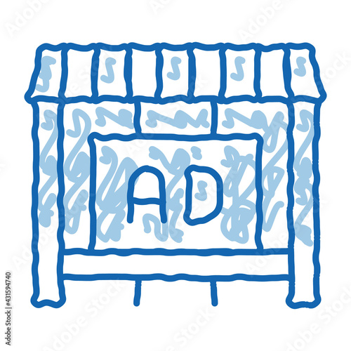 advertising in counter store doodle icon hand drawn illustration