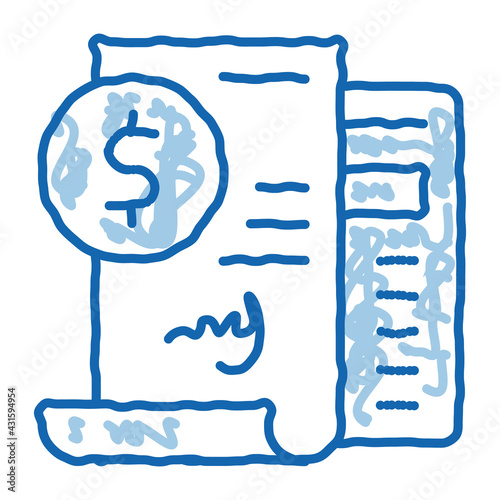 contract document account at pawnshop doodle icon hand drawn illustration