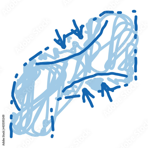 thigh liposuction doodle icon hand drawn illustration