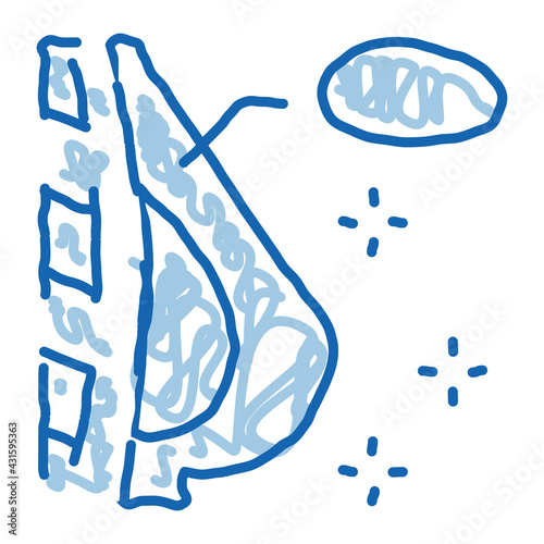 silicone breast augmentation doodle icon hand drawn illustration