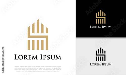 Real Estate Logo. Luxury Logo. Construction Architecture Building Logo Design Template Element	