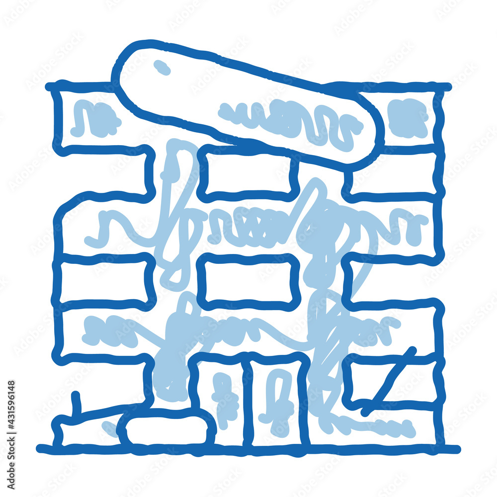 high-rise restoration doodle icon hand drawn illustration