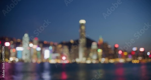 Wallpaper Mural Blur view of Hong Kong city night Torontodigital.ca