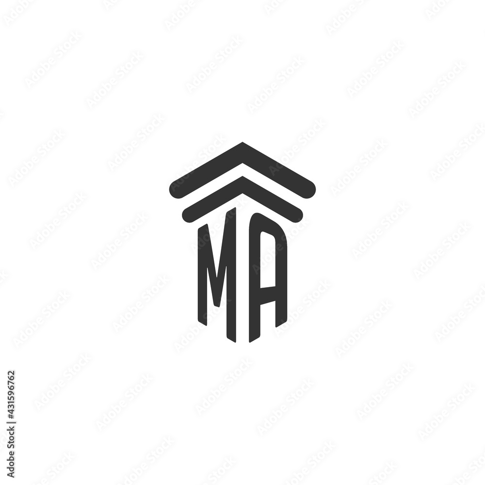 MA initial for law firm logo design - obrazy, fototapety, plakaty 