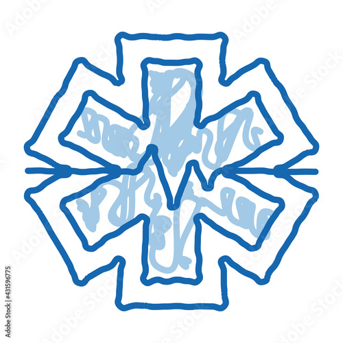 hypothermia cardiogram problems doodle icon hand drawn illustration
