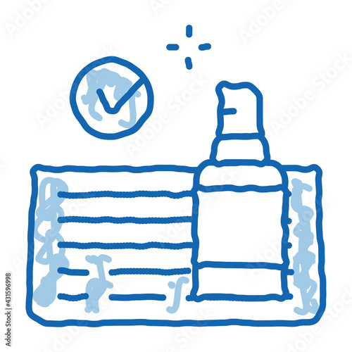 keyboard disinfection from computer doodle icon hand drawn illustration