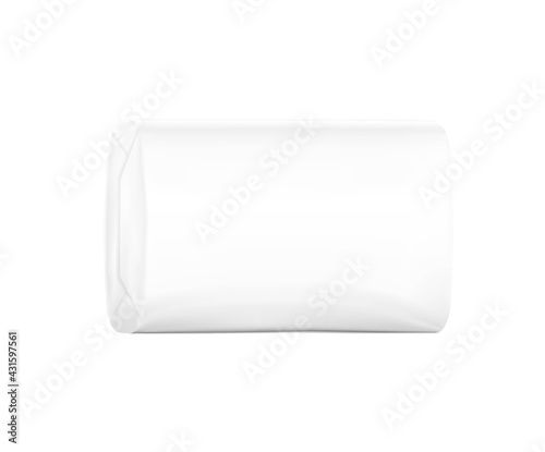 Realistic wrap pack mockup. Vector illustration isolated on white background. Easy to use for presentation your product, idea, design. EPS10.	