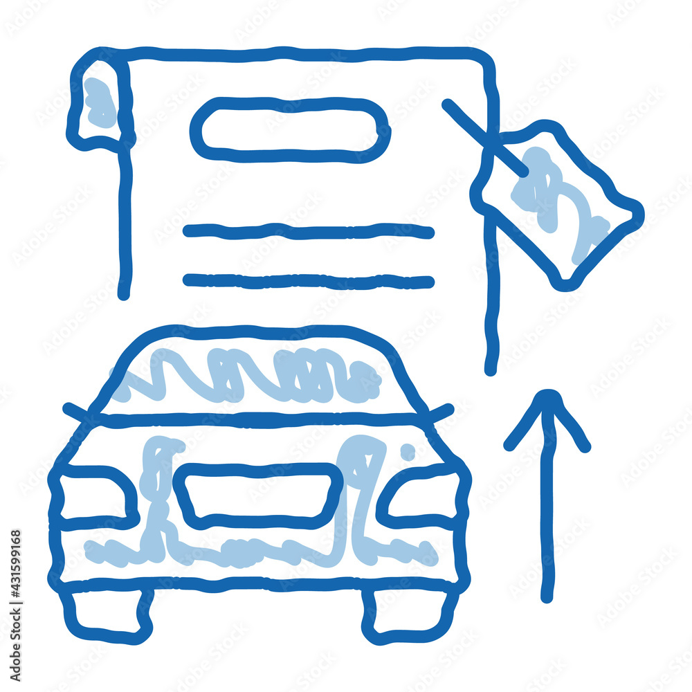 investment in car doodle icon hand drawn illustration investment in car doodle icon hand drawn illustration