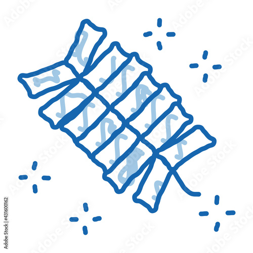 lighted cracker doodle icon hand drawn illustration