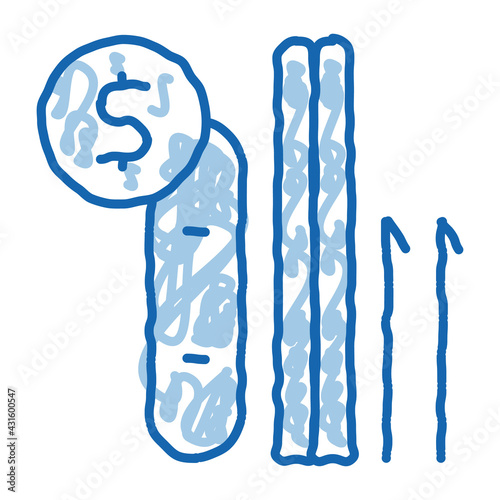 ski and snowboard rent doodle icon hand drawn illustration