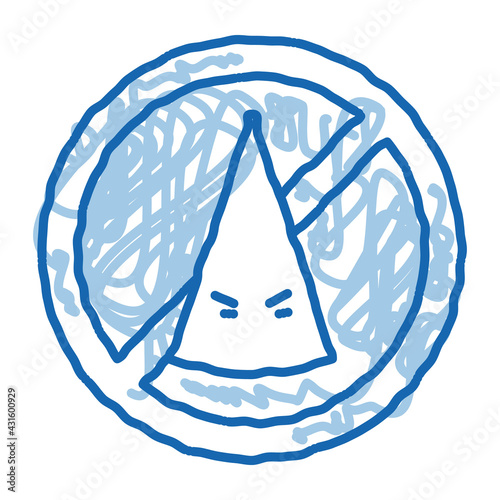 ku klux klan crossed out sign doodle icon hand drawn illustration