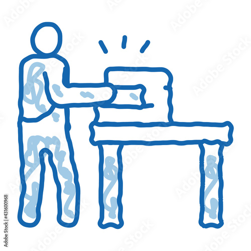 leatherworking sewing doodle icon hand drawn illustration