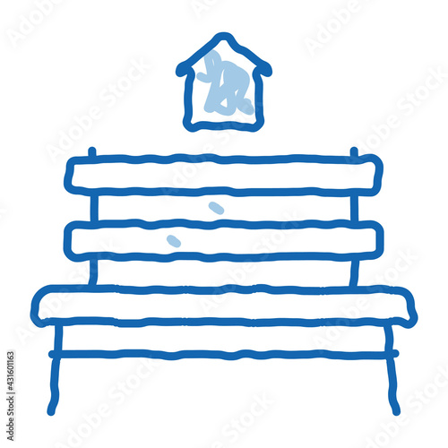 bench homeless home doodle icon hand drawn illustration