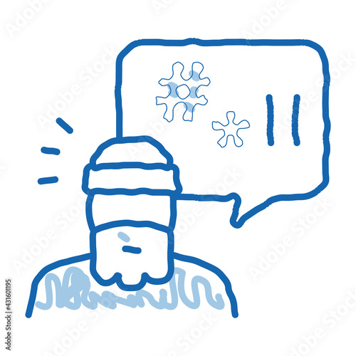 homeless swearing doodle icon hand drawn illustration