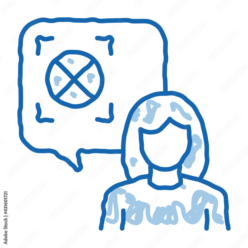 woman refusal mark doodle icon hand drawn illustration woman refusal mark doodle icon hand drawn illustration