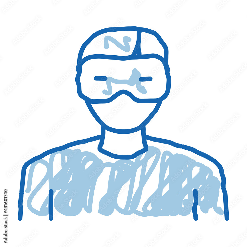 human with eyes mask doodle icon hand drawn illustration human with eyes mask doodle icon hand drawn illustration