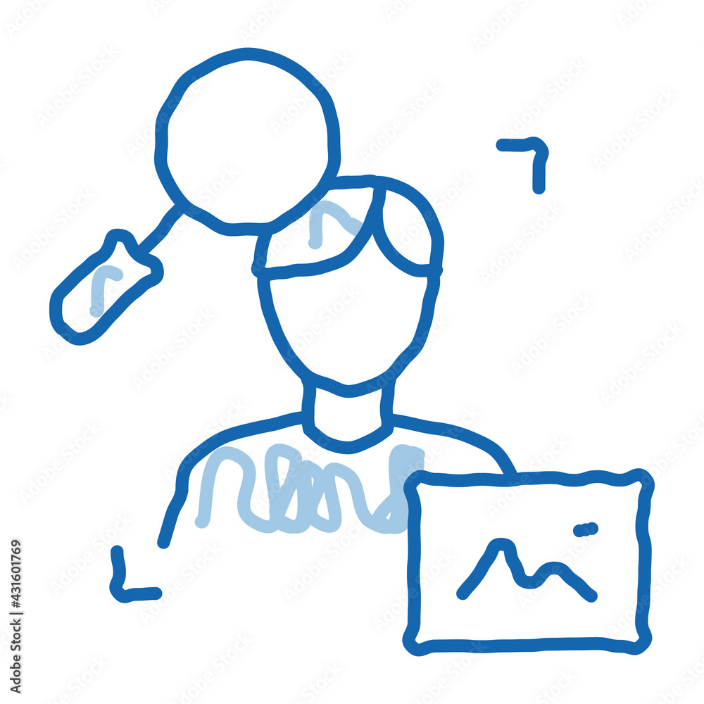research human photo doodle icon hand drawn illustration research human photo doodle icon hand drawn illustration
