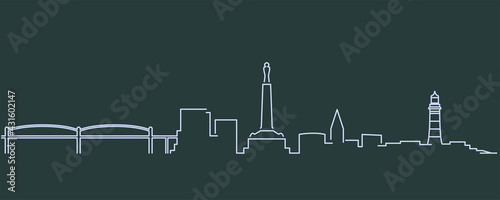 Plymouth Single Line Skyline Profile