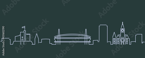 Cardiff Single Line Skyline Profile