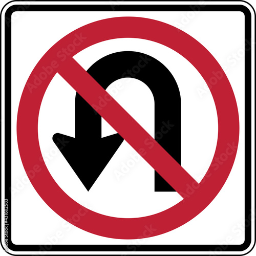 Road Sign No U-turn