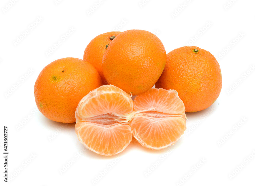 Ripe mandarin citrus isolated tangerine mandarine orange on white background. Ripe mandarin citrus isolated tangerine mandarine orange on white background.