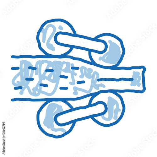 wood plank squeezing doodle icon hand drawn illustration