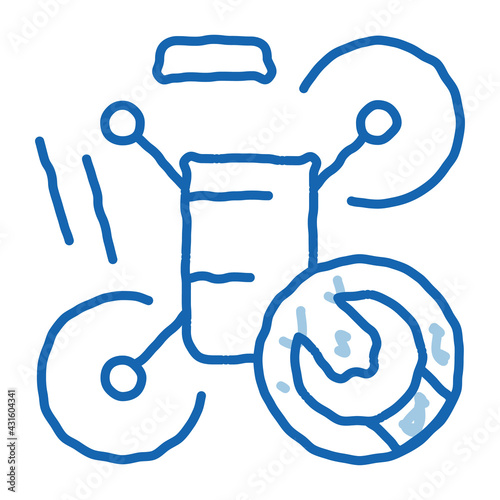 drone repair doodle icon hand drawn illustration