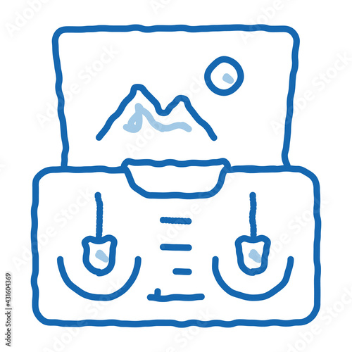 drone smartphone app remote controle doodle icon hand drawn illustration