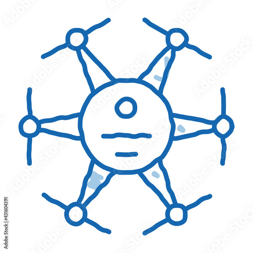 drone electronic air toy doodle icon hand drawn illustration