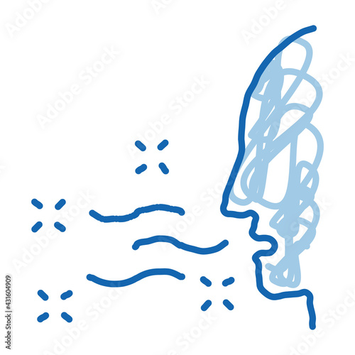good breath doodle icon hand drawn illustration