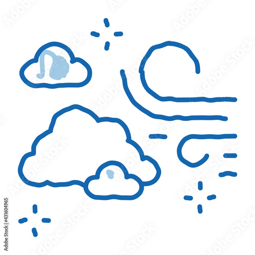 odor fresh air doodle icon hand drawn illustration