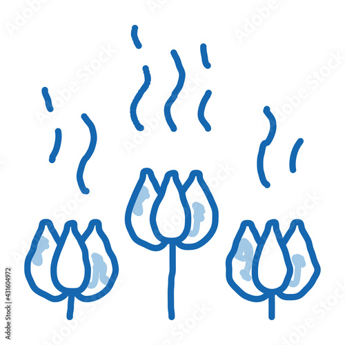 flower aromatic odor doodle icon hand drawn illustration