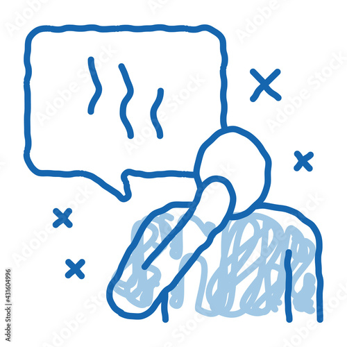 human talk aroma odor doodle icon hand drawn illustration