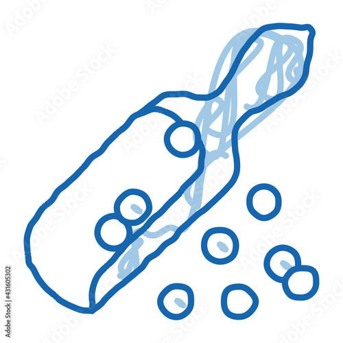 soy beans scapula doodle icon hand drawn illustration