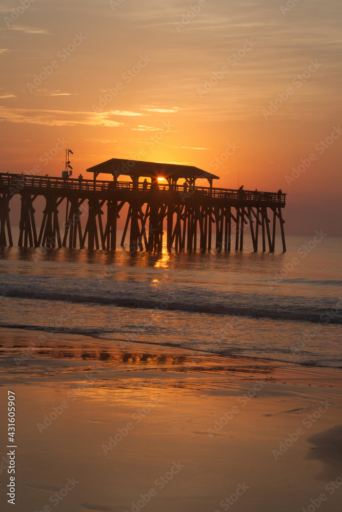 Sunrise at a fishing Pier